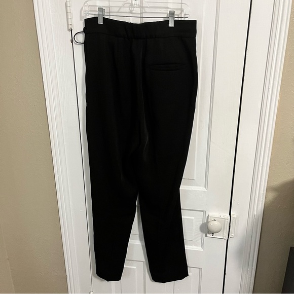 COS Pleated Black Straight Leg High Rise Side Tie Trousers Size 8 L1 - Picture 5 of 10